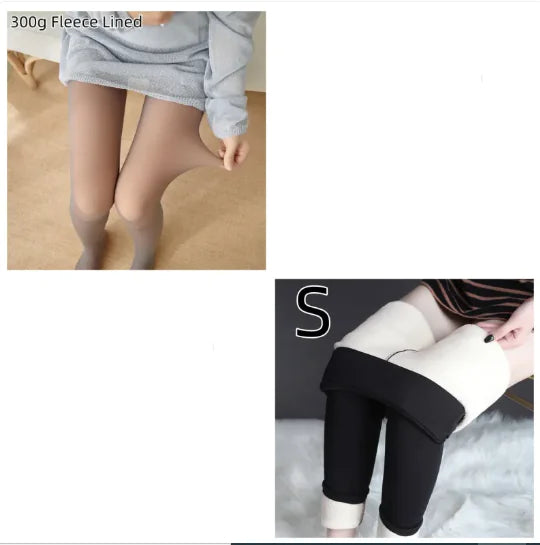 Fleece-Lined Sheer Tights
