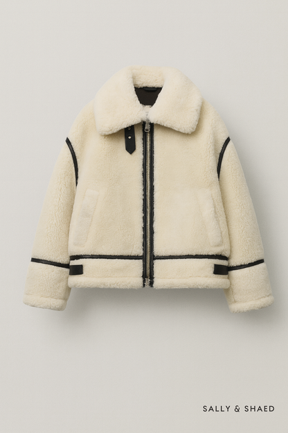 FLEECIAS™ Contrast Lamb Fleece Jacket – Autumn/Winter